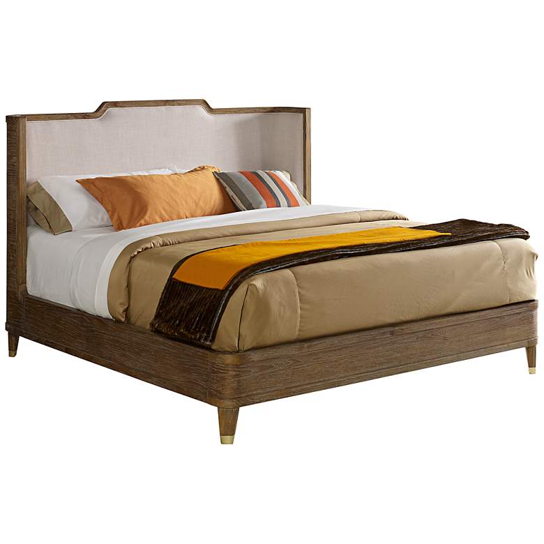 Image 1 Atherton Eastern Teak and Brass Queen Bed