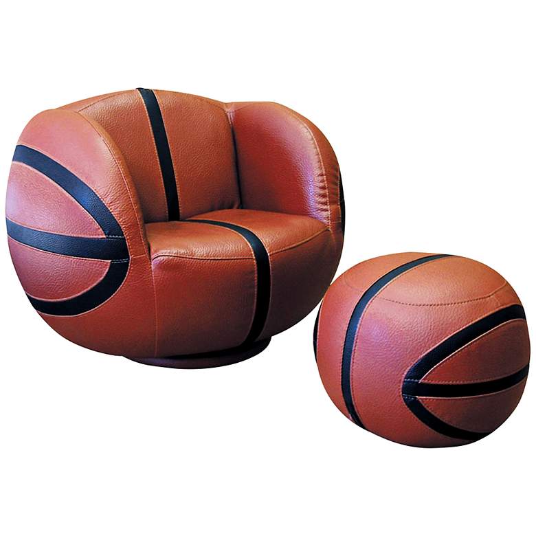 Image 1 Athletik Swiveling Basketball Chair with Ottoman
