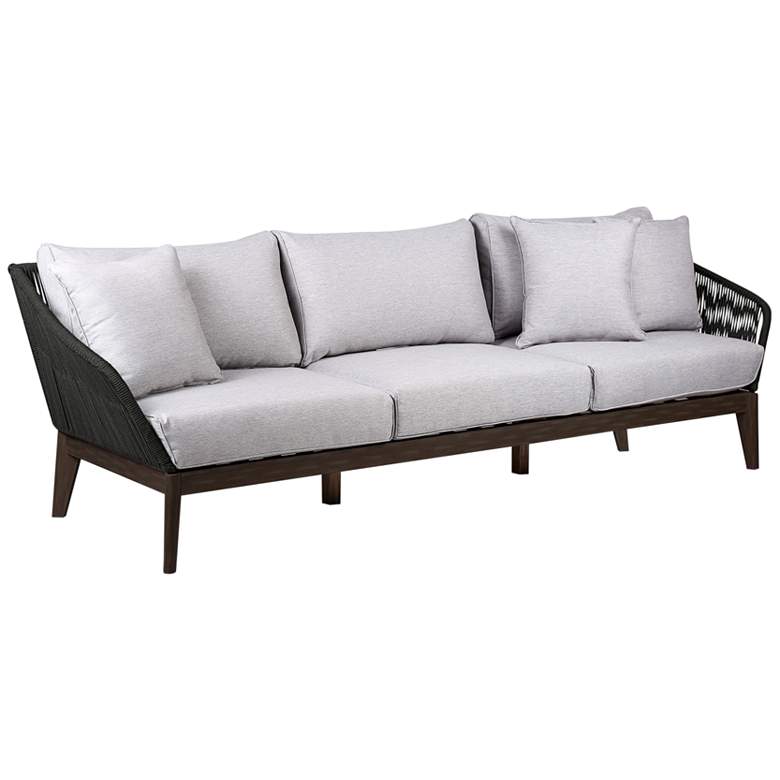 Image 2 Athos Charcoal Rope Dark Eucalyptus Outdoor 3-Seater Sofa