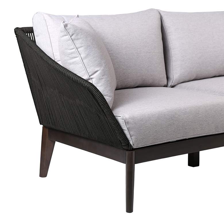 Image 3 Athos Charcoal Rope Dark Eucalyptus Outdoor 3-Seater Sofa more views