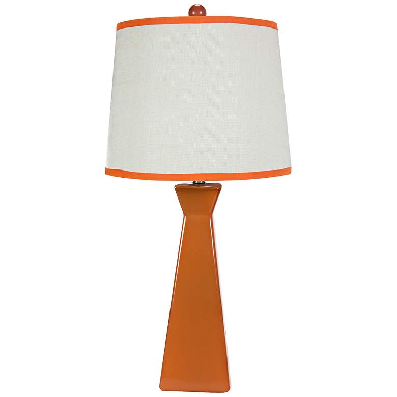 Image 1 Atlanta Orange Table Lamp with White Burlap Shade