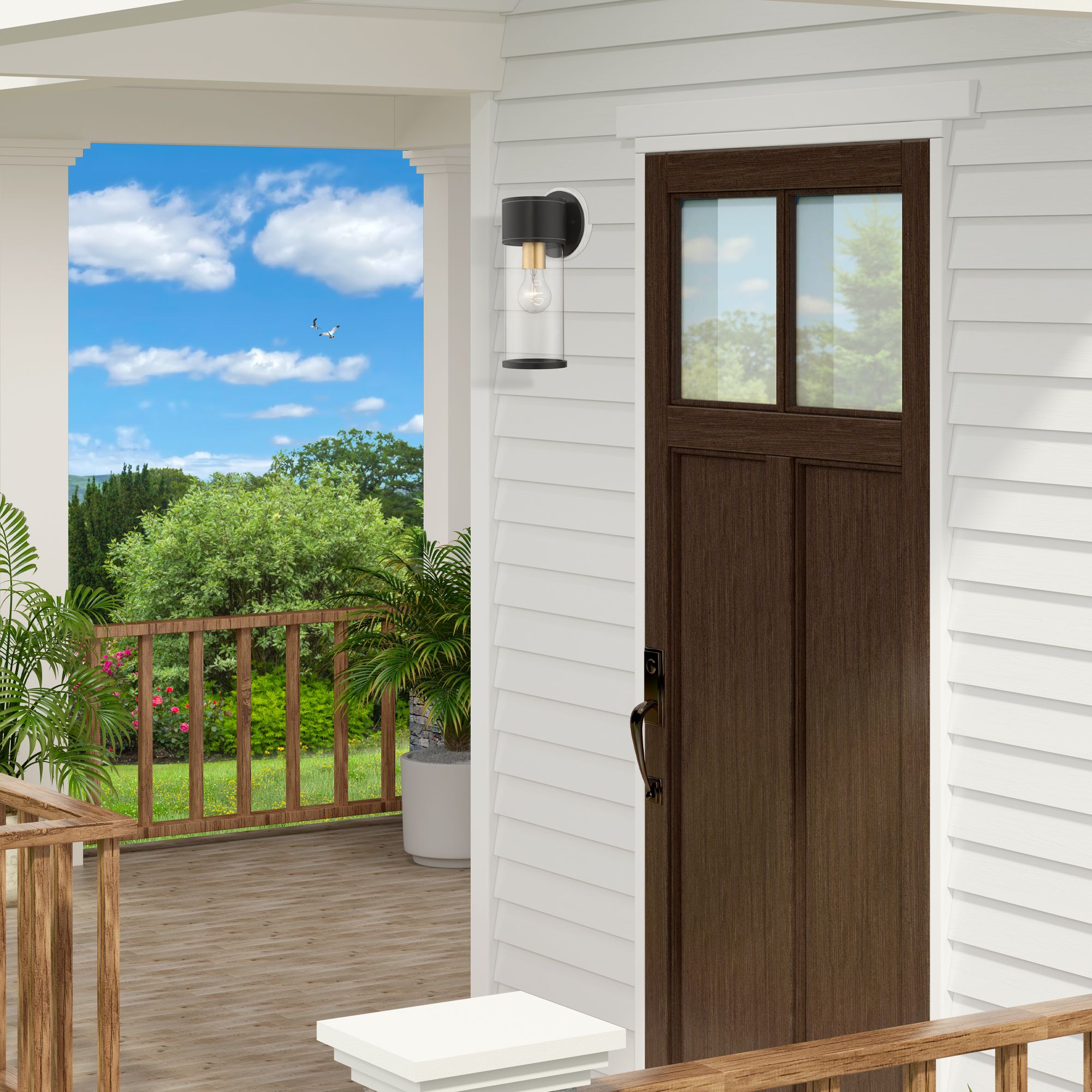 Atlantic 1 Light Bronze Outdoor Medium Wall Lantern