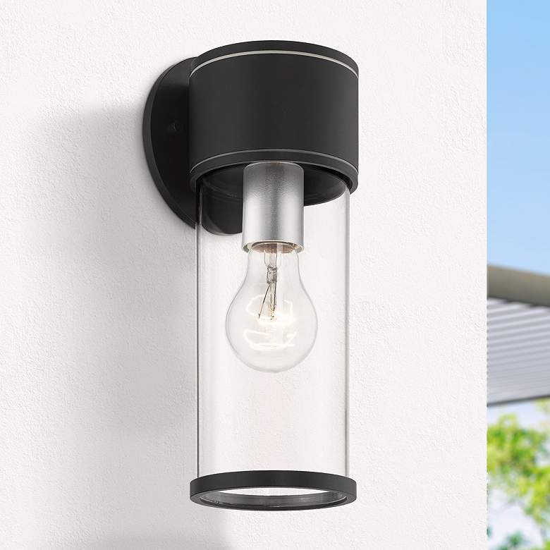 Image 1 Atlantic 1 Light Textured Black Outdoor Medium Wall Lantern