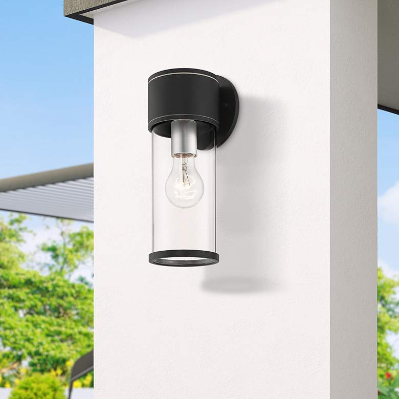 Image 3 Atlantic 1 Light Textured Black Outdoor Medium Wall Lantern more views
