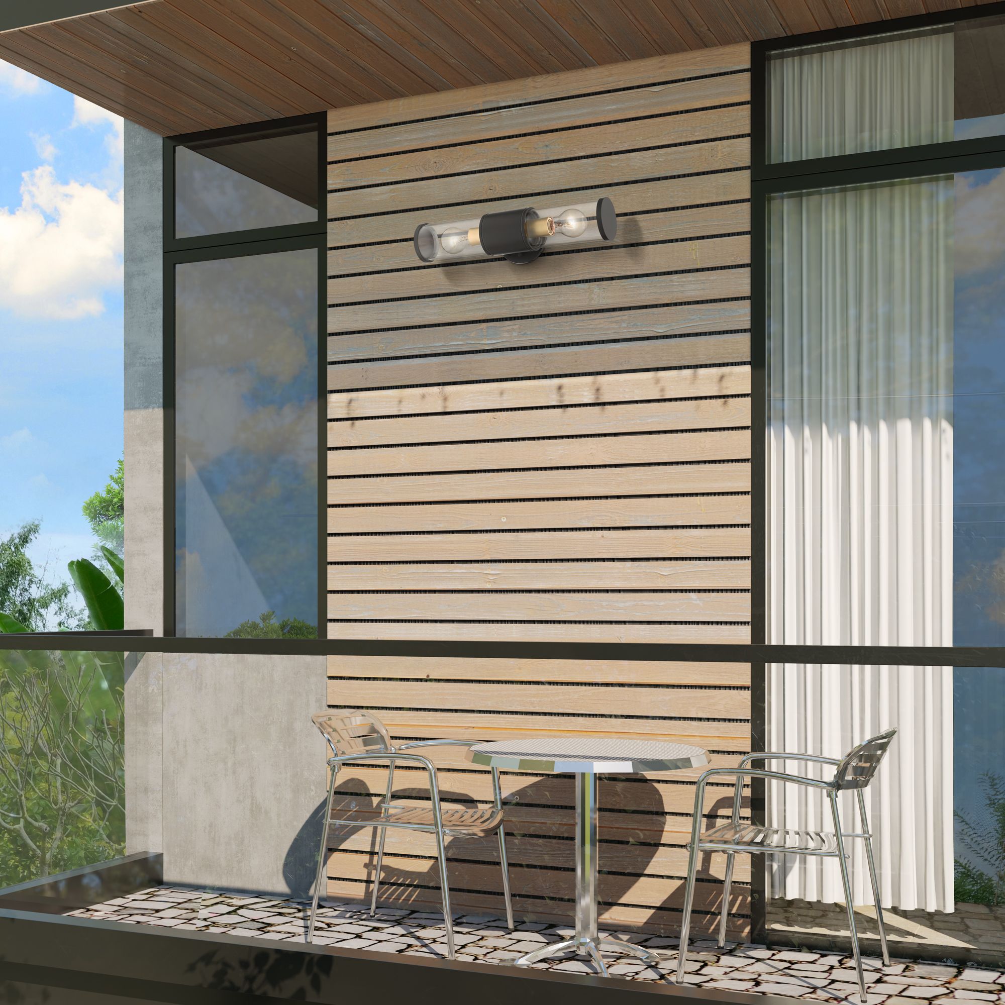 Atlantic 2 Light Bronze Outdoor Large ADA Wall Lantern