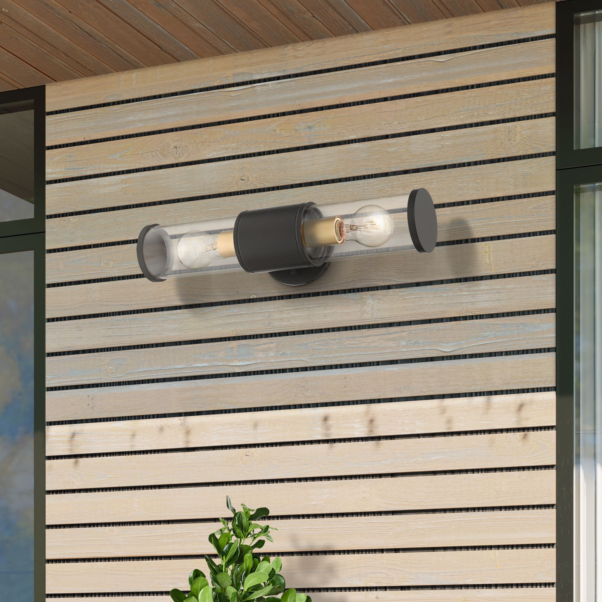 Atlantic 2 Light Bronze Outdoor Large ADA Wall Lantern