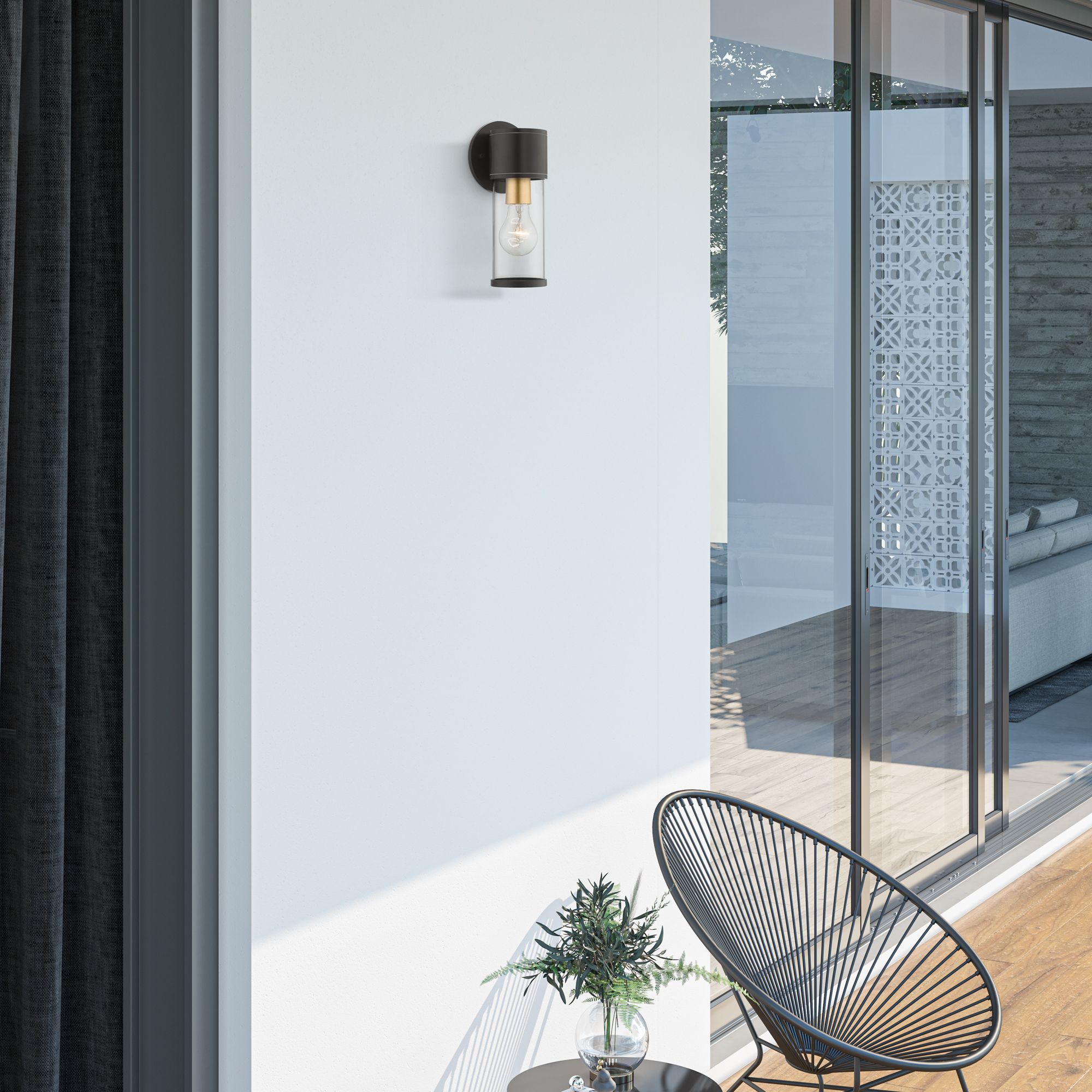 Atlantic 2 Light Bronze Outdoor Small ADA Wall Lantern