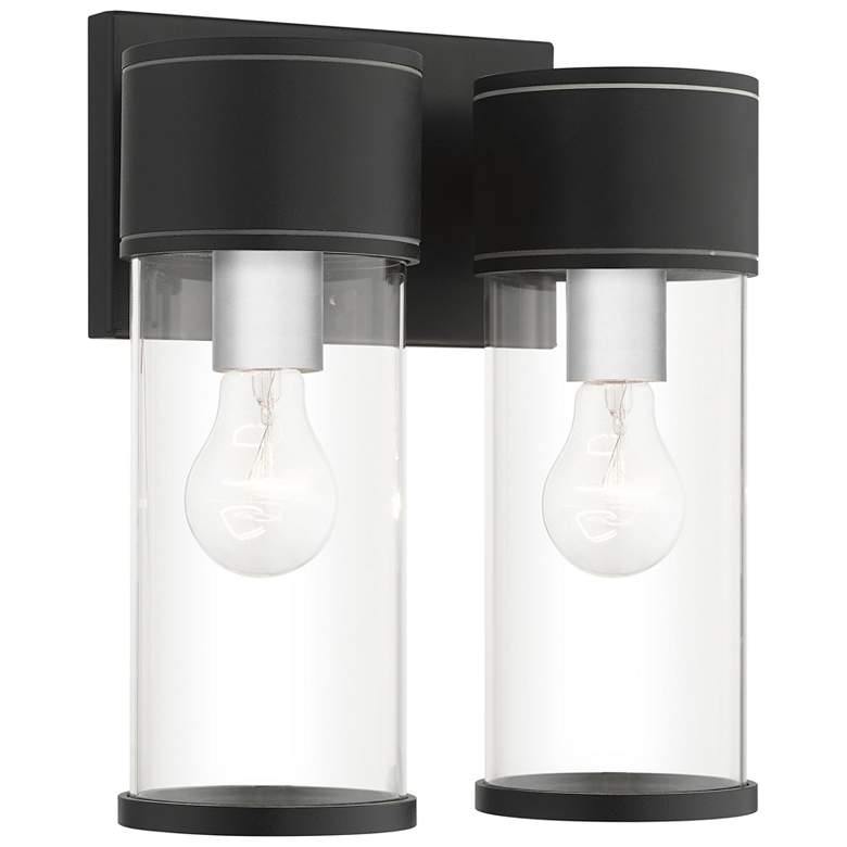 Image 1 Atlantic 2 Light Textured Black Outdoor Large Wall Lantern