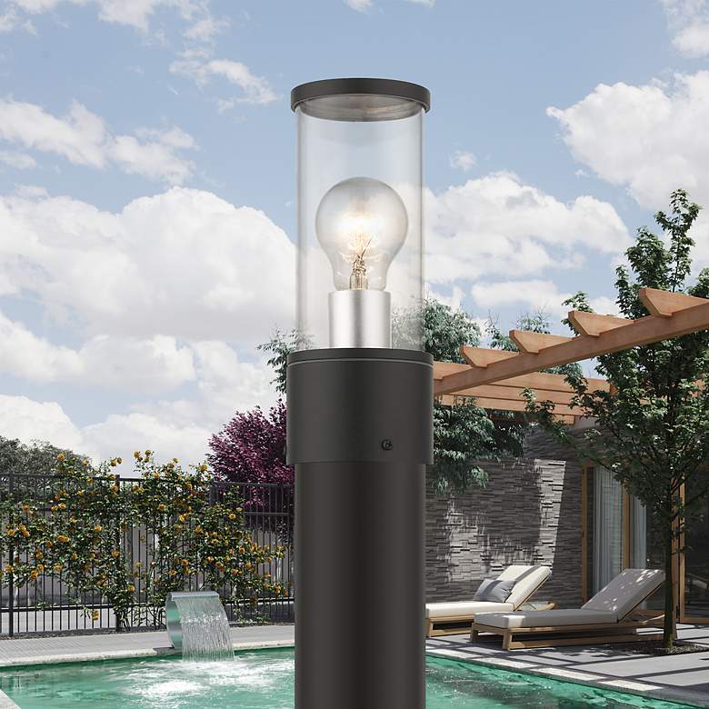 Image 1 Atlantic 2 Light Textured Black Outdoor Small Post Top Lantern