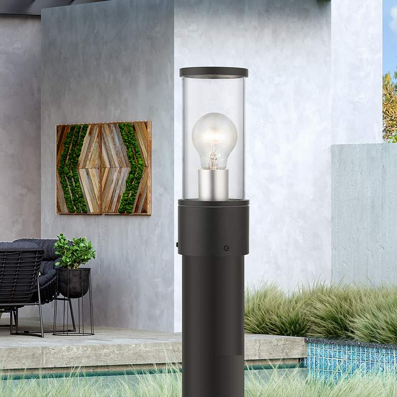 Image 7 Atlantic 2 Light Textured Black Outdoor Small Post Top Lantern more views