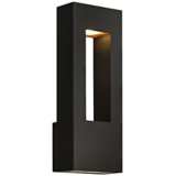 Atlantis 16&quot;H Black and Frosted Glass LED Outdoor Wall Light