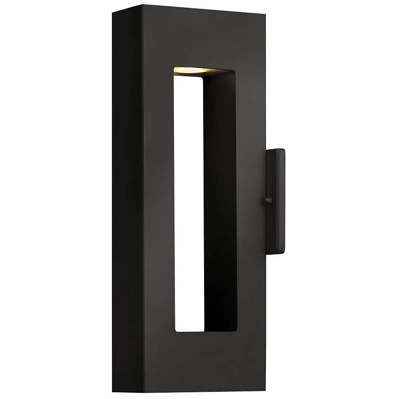 Image 1 Atlantis 16 inchH Satin Black Socketed LED Outdoor Wall Light