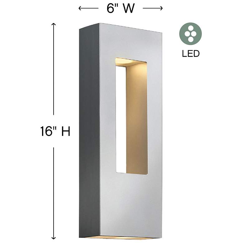 Image 4 Atlantis 16"H Titanium ADA Integrated LED Outdoor Wall Light more views