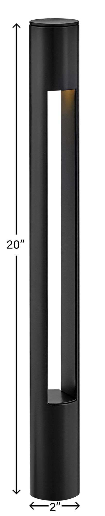 Atlantis 20"H Satin Black LED Landscape Round Bollard Light