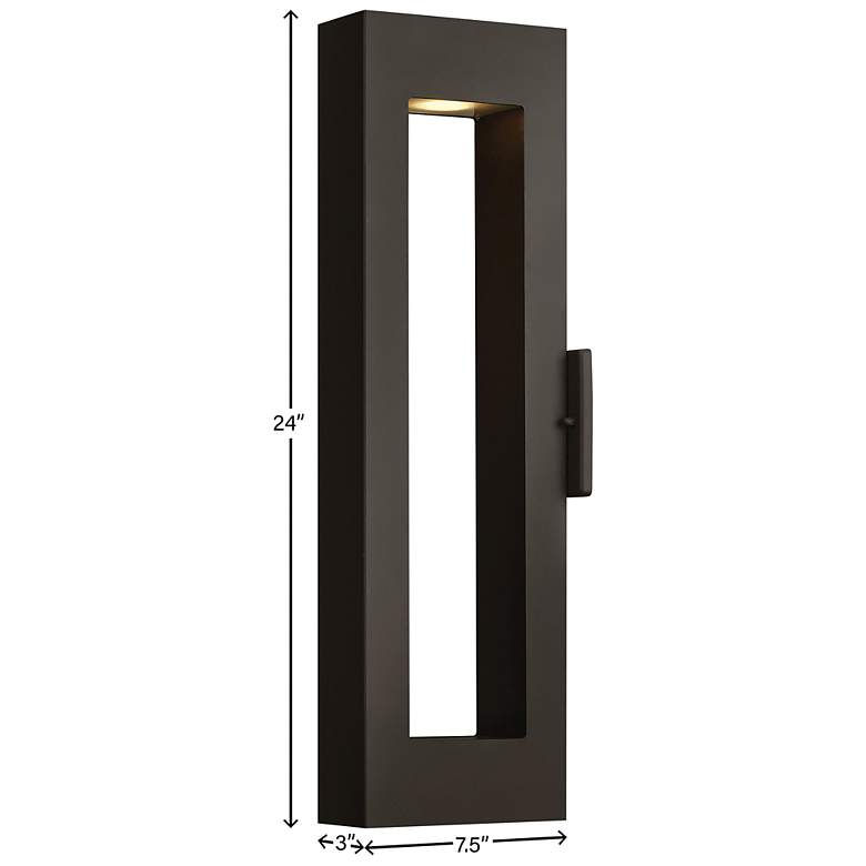 Image 7 Atlantis 24"H Satin Black Integrated LED Outdoor Wall Light more views