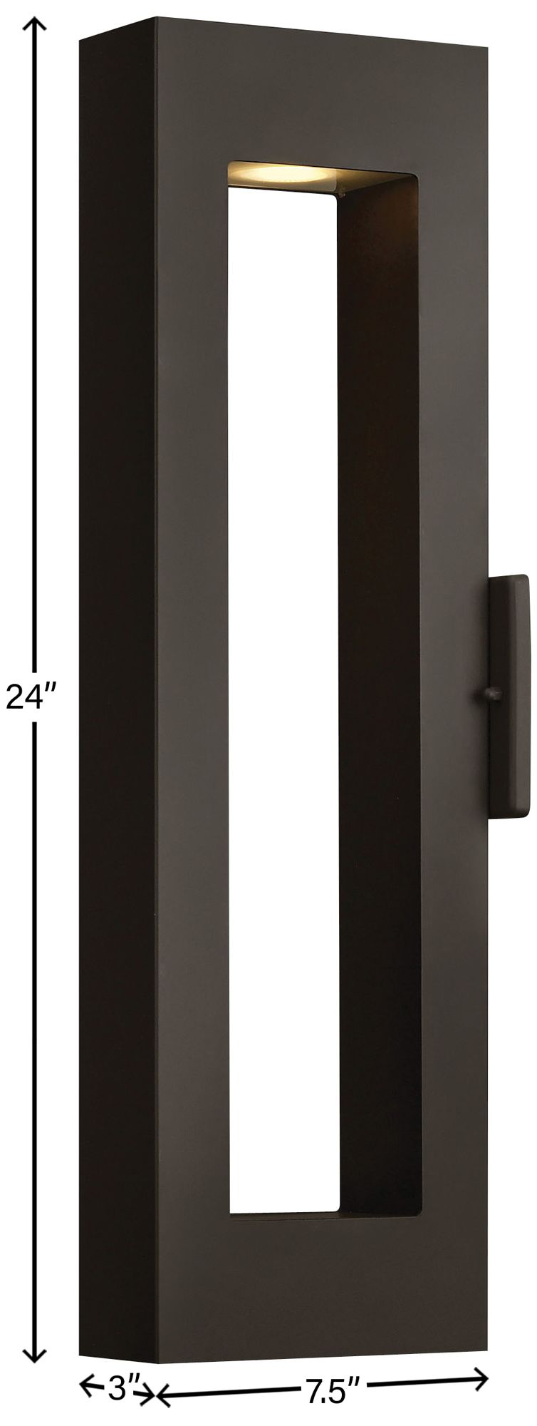 Atlantis 24"H Satin Black Integrated LED Outdoor Wall Light