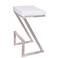 Atlantis 26 in. Backless Barstool in White Faux Leather and Stainless Steel