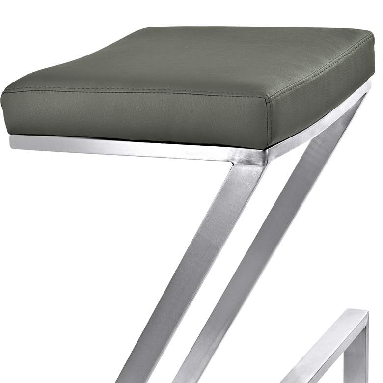 Image 3 Atlantis 26" Gray Faux Leather Counter Stool more views