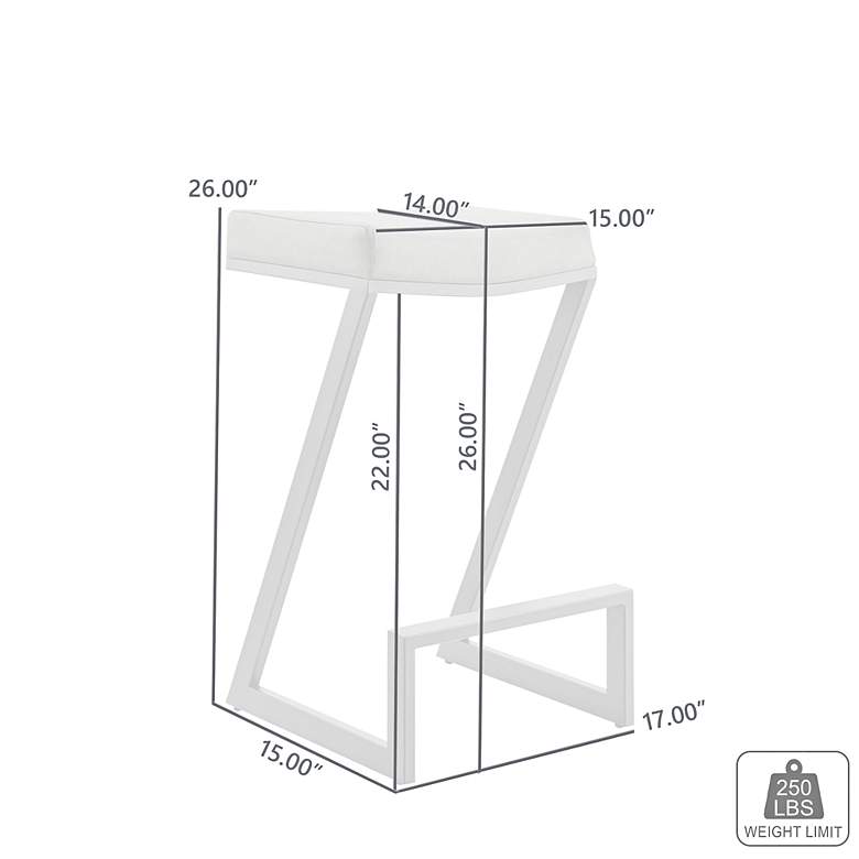 Image 7 Atlantis 26" Gray Faux Leather Counter Stool more views