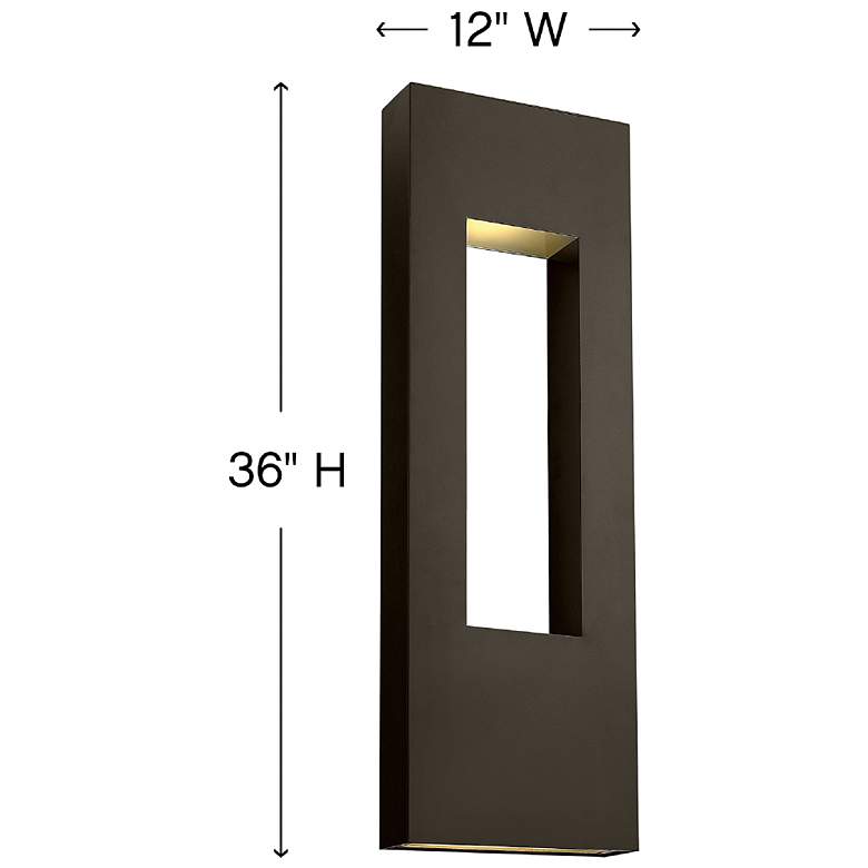 Image 2 Atlantis 36" High Bronze Socketed LED Outdoor Wall Light more views