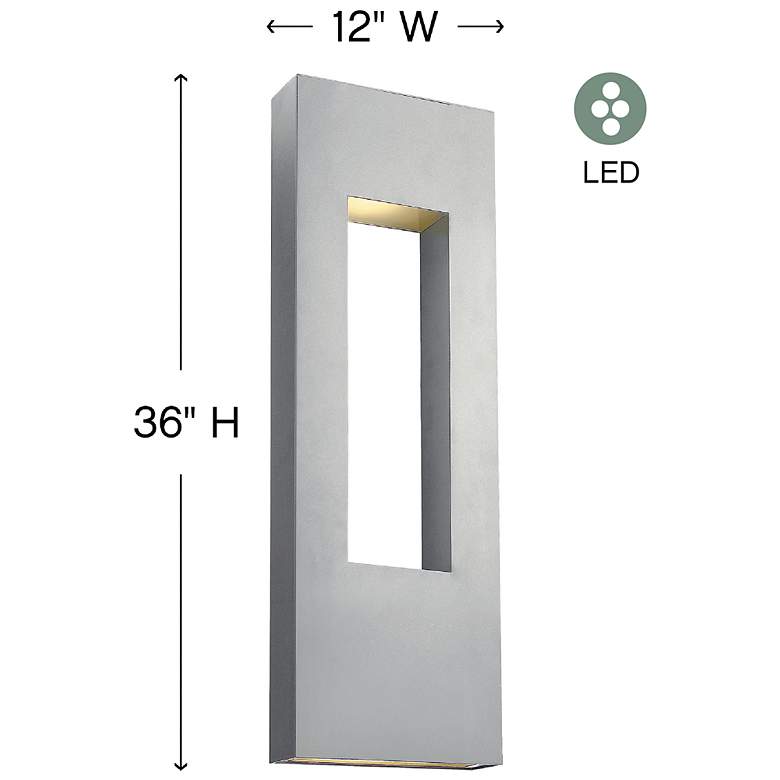 Image 4 Atlantis 36" High Titanium Integrated LED Outdoor Wall Light more views