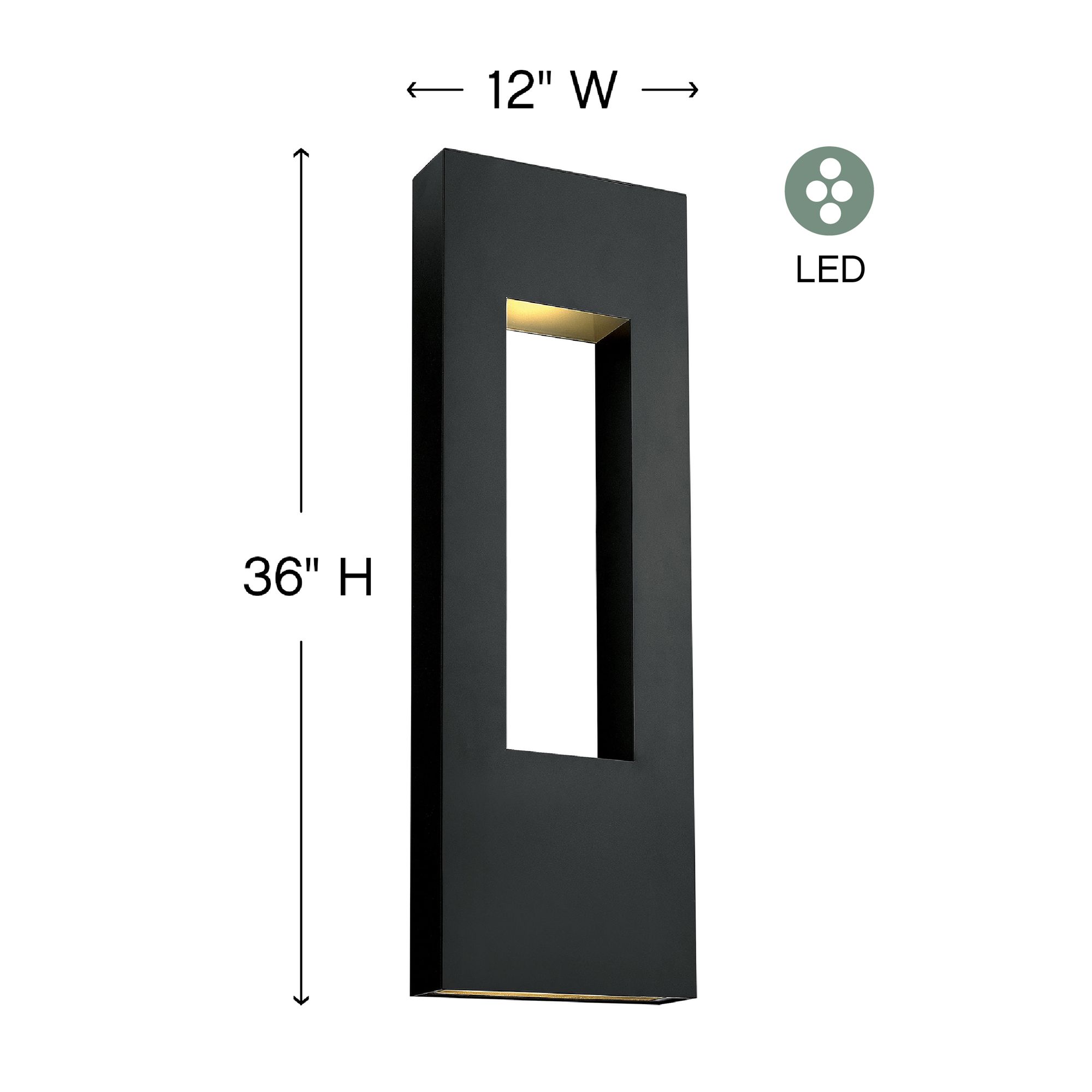 Image 5 Atlantis 36"H Satin Black Integrated LED Outdoor Wall Light more views