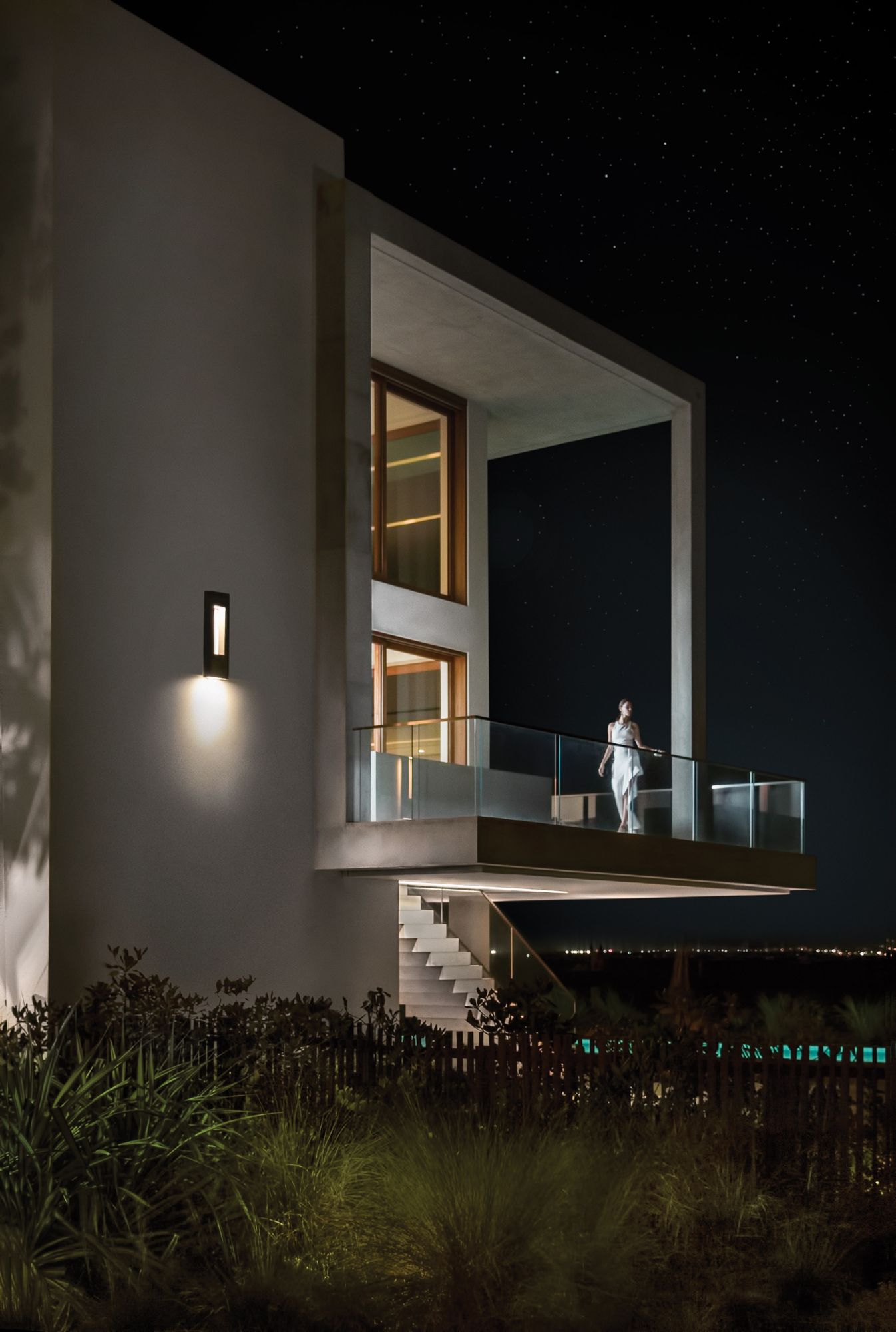 Atlantis 36"H Satin Black Integrated LED Outdoor Wall Light