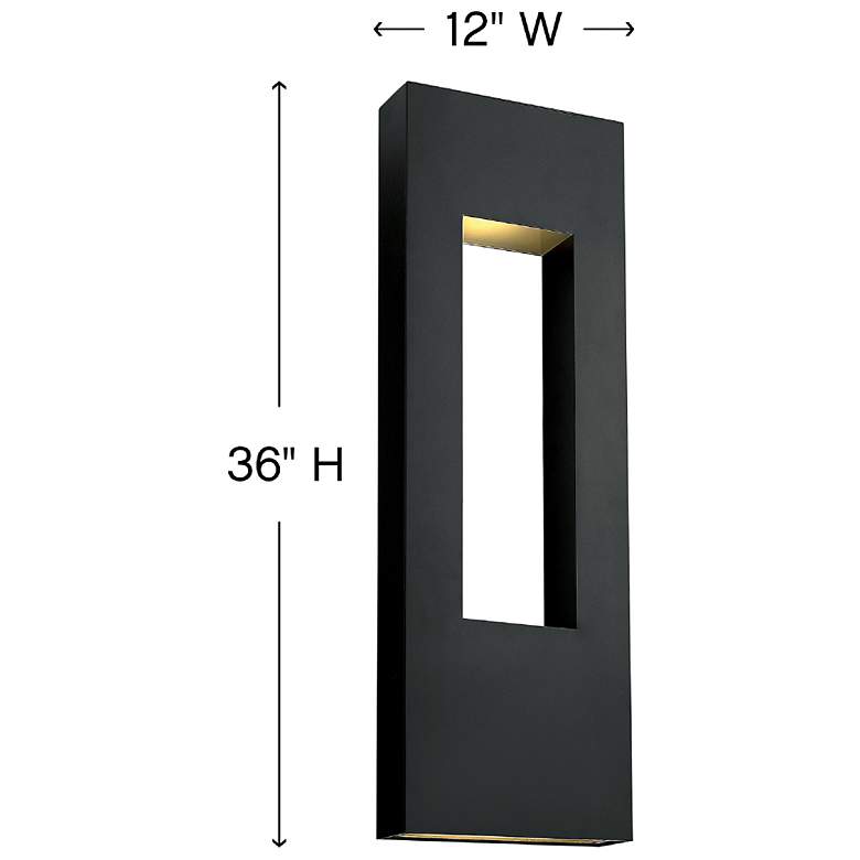 Image 4 Atlantis 36"H Satin Black Socketed LED Outdoor Wall Light more views