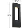 4_Atlantis 36"H Satin Black Socketed LED Outdoor Wall Light more views