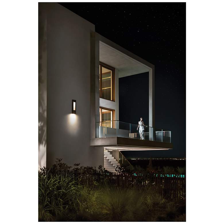 Image 7 Atlantis 36"H Satin Black Socketed LED Outdoor Wall Light more views