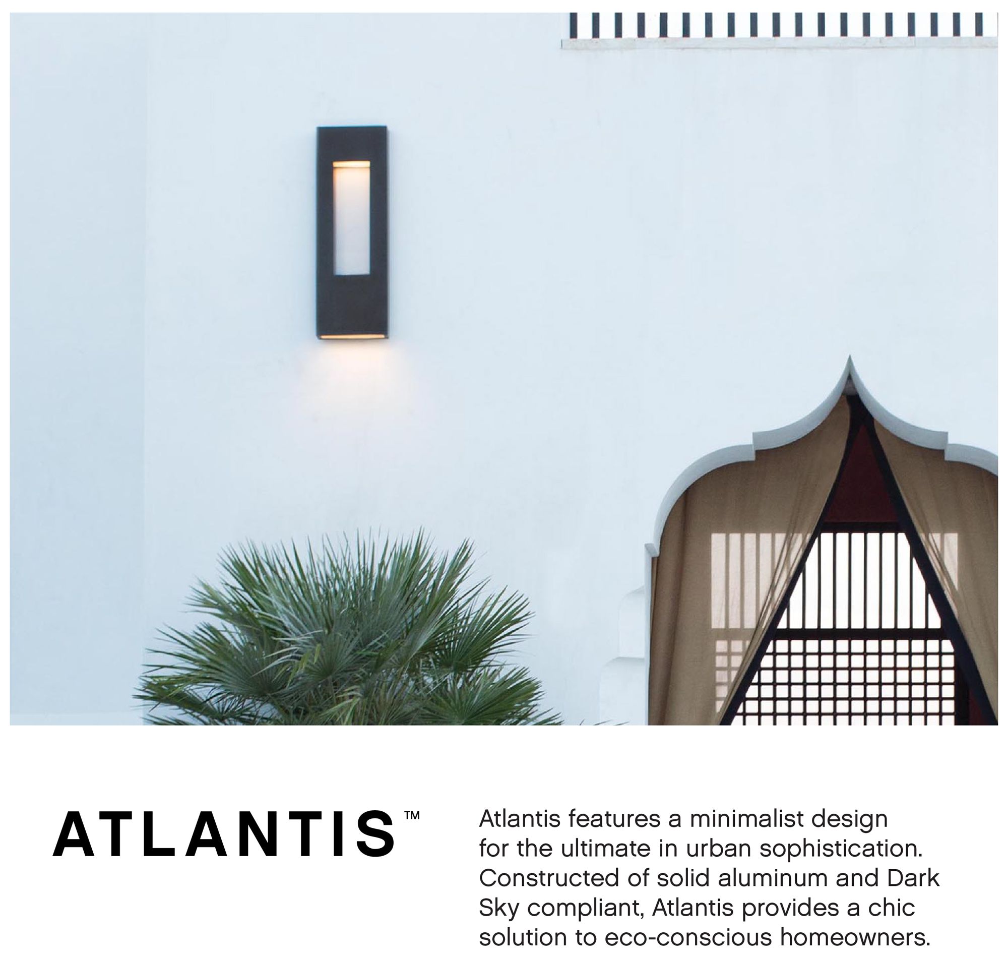 Atlantis 36"H Satin Black Socketed LED Outdoor Wall Light