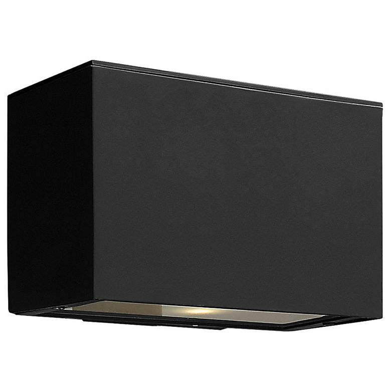 Image 1 Atlantis 6 inch High Satin Black Socketed LED Outdoor Wall Light