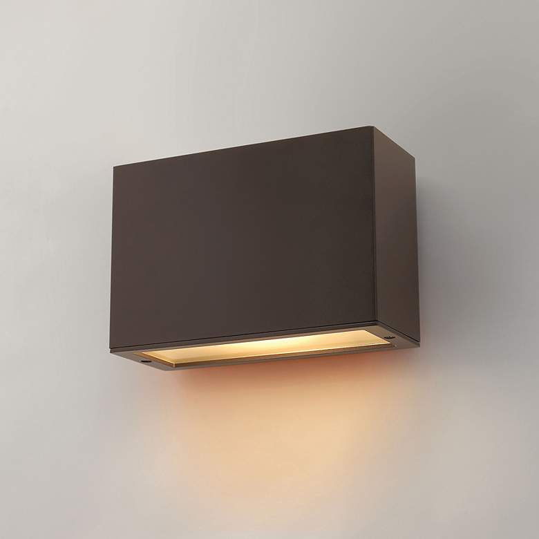 Image 1 Atlantis 6" High Satin Black Socketed LED Outdoor Wall Light