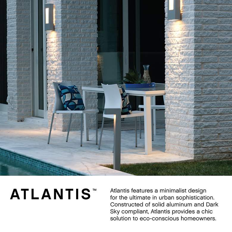 Image 4 Atlantis 6" High Satin Black Socketed LED Outdoor Wall Light more views