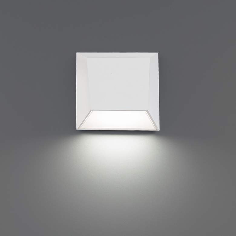 Image 4 Atlantis 6"H x 6"W 1-Light Outdoor Wall Light in White more views