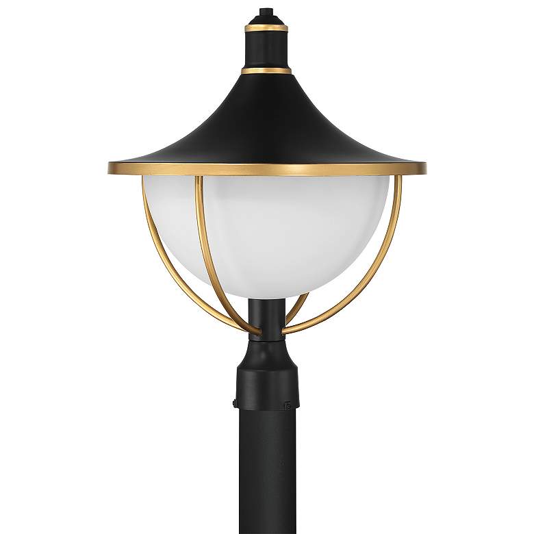 Image 2 Atlas 1 Light Matte Black + Textured Gold Outdoor Post more views