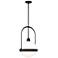 Atlas 14" Wide Black Globe Pendant Light w/ Opal Glass Shade