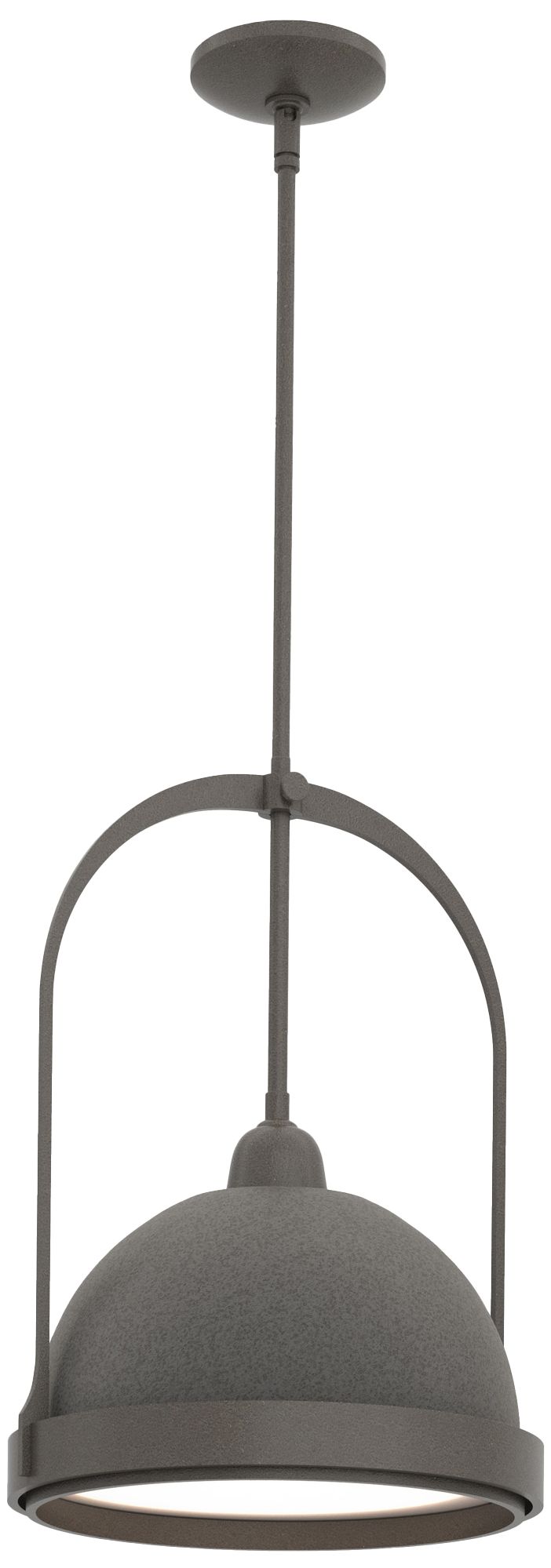 Atlas 14" Wide Dark Smoke Mini Pendant w/ Natural Iron - Made to Order