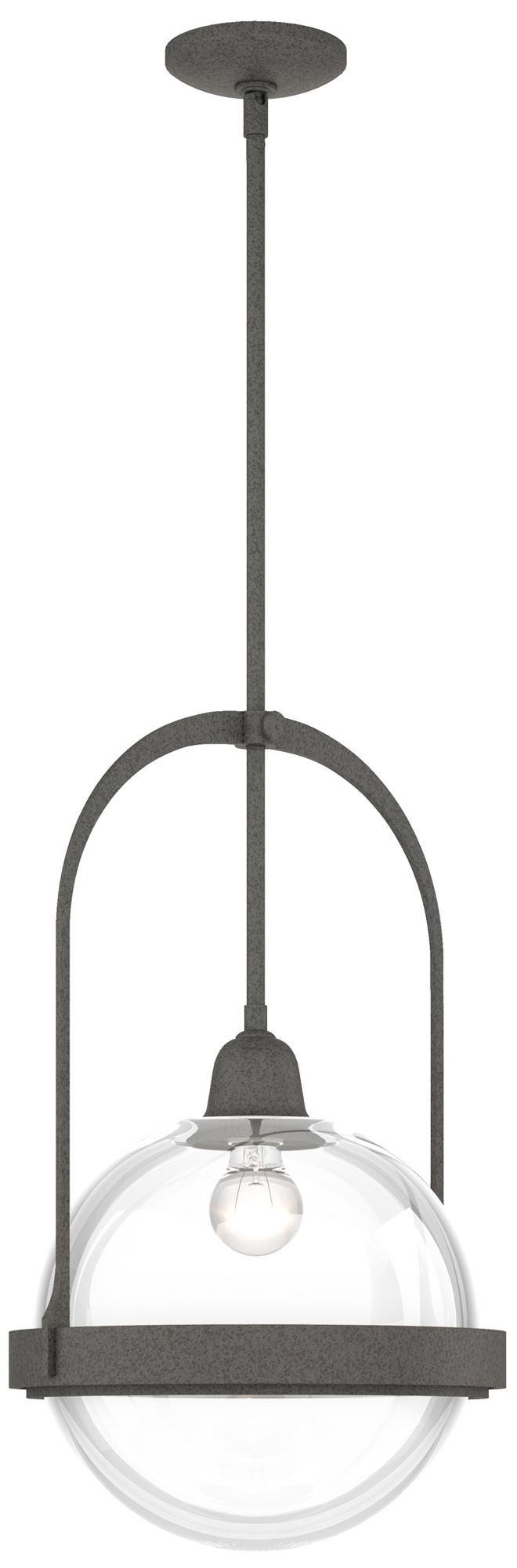 Atlas 14" Wide Natural Iron Mini Pendant w/ Clear Glass