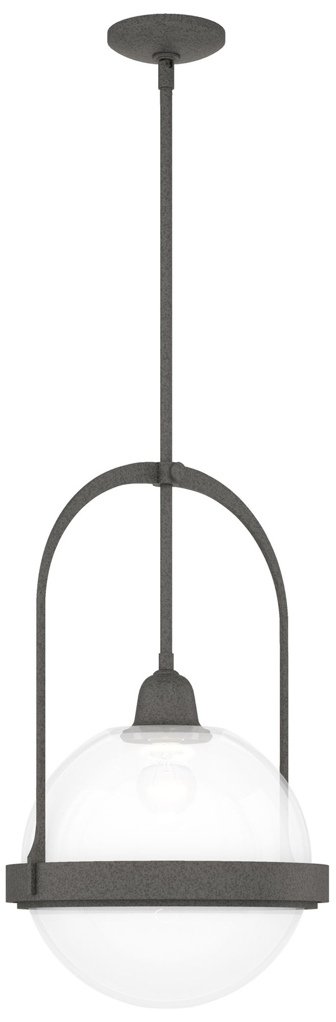 Atlas 14" Wide Natural Iron Mini Pendant w/ Opaline Glass