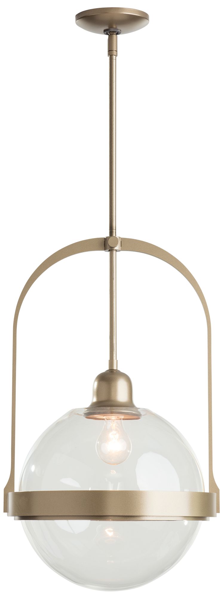 Atlas 14" Wide Soft Gold Mini Pendant w/ Clear Glass