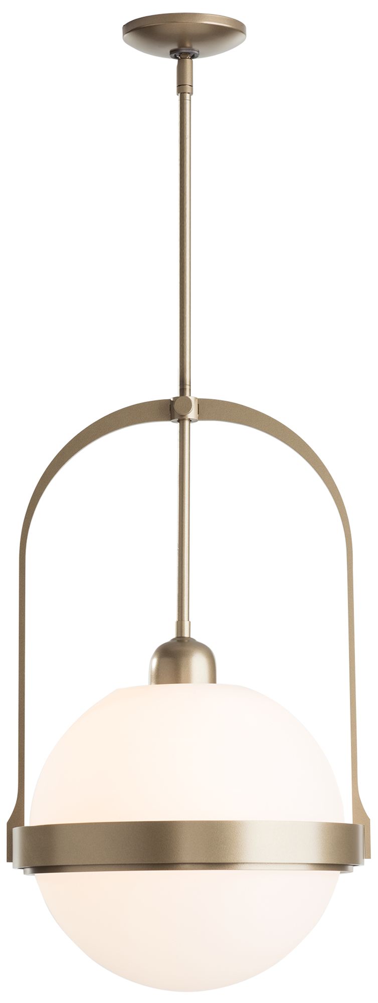 Atlas 14" Wide Soft Gold Mini Pendant w/ Opal Glass