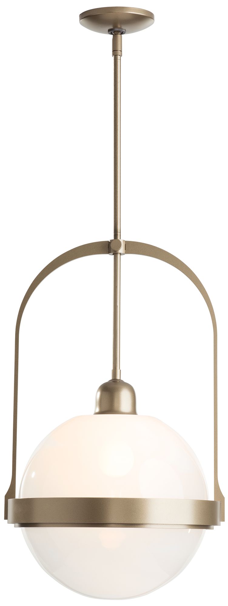 Atlas 14" Wide Soft Gold Mini Pendant w/ Opaline Glass