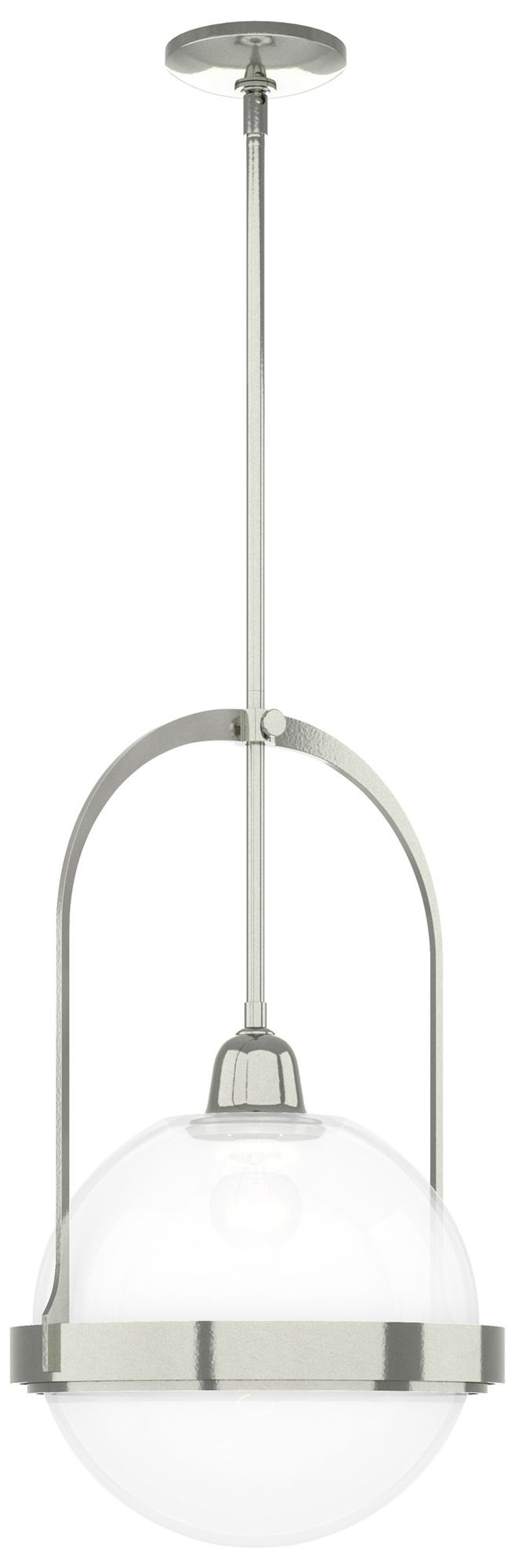Atlas 14" Wide Sterling Mini Pendant w/ Opaline Glass
