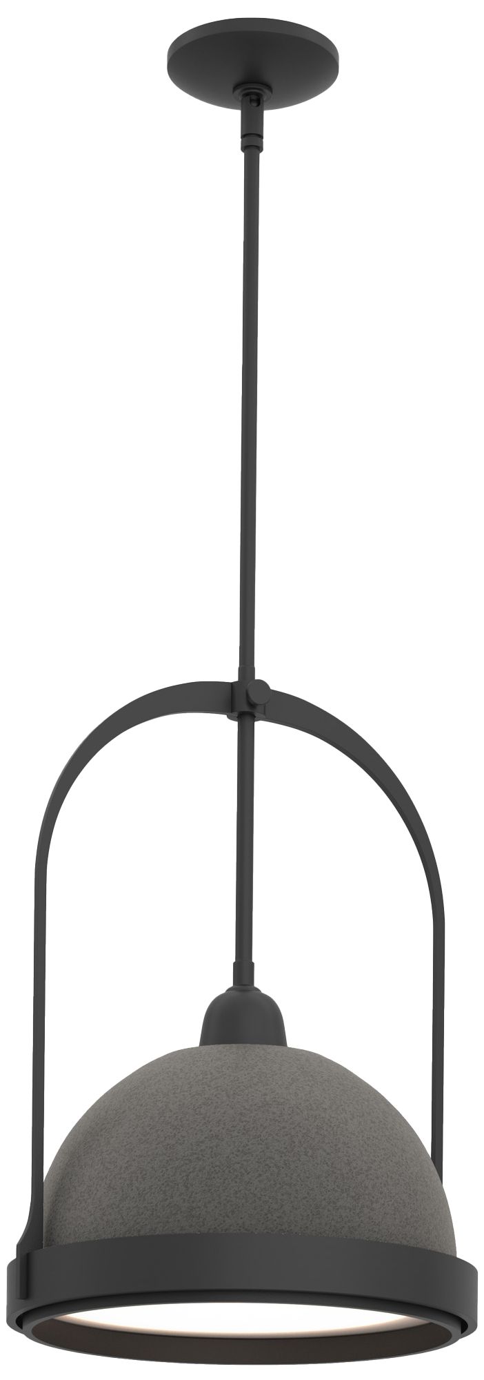 Atlas 14" Wide Black Mini Pendant w/ Natural Iron