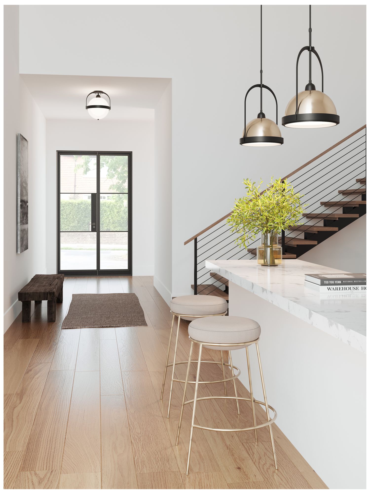 Image 2 Atlas 14" Wide Black Mini Pendant w/ Soft Gold more views