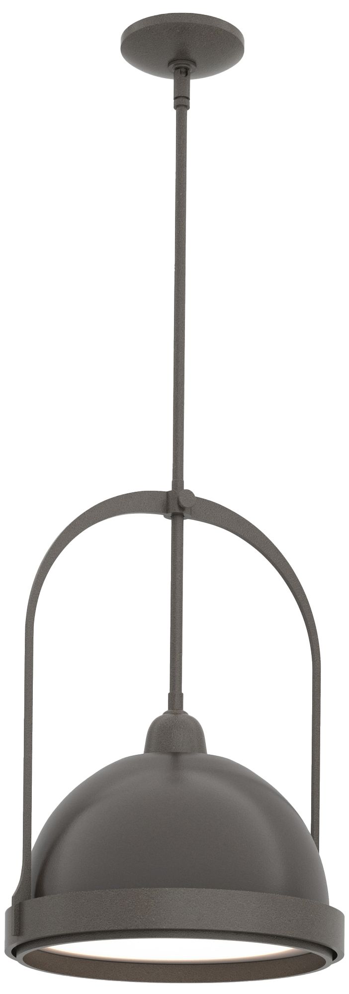 Atlas 14" Wide Dark Smoke Mini Pendant w/ Oil Rubbed Bronze - Made to Order