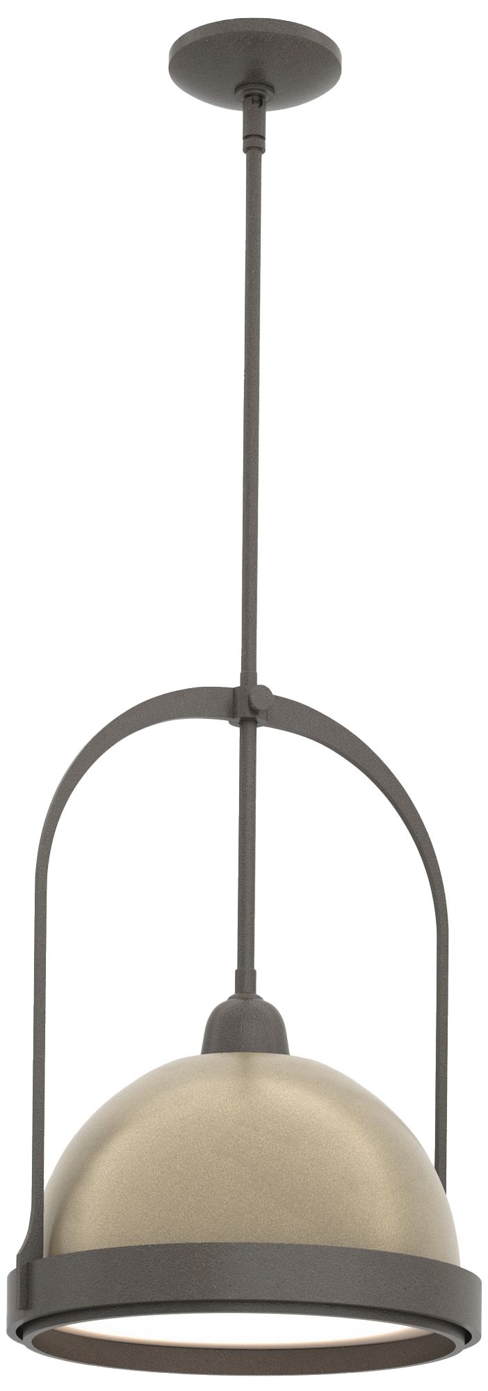 Atlas 14" Wide Dark Smoke Mini Pendant w/ Soft Gold