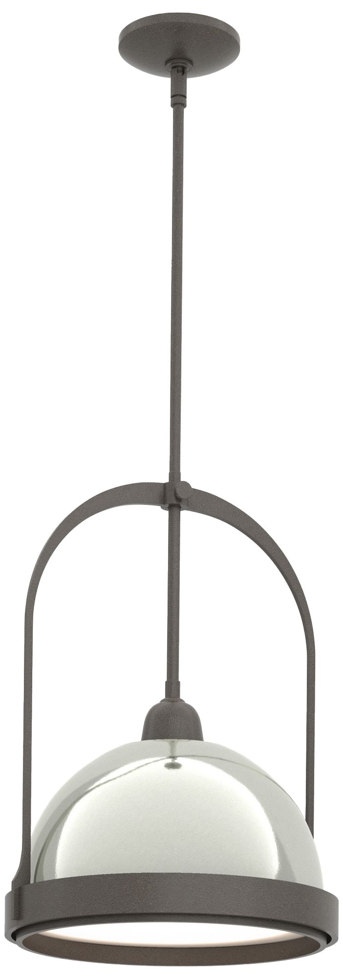 Atlas 14" Wide Dark Smoke Mini Pendant w/ Sterling - Made to Order