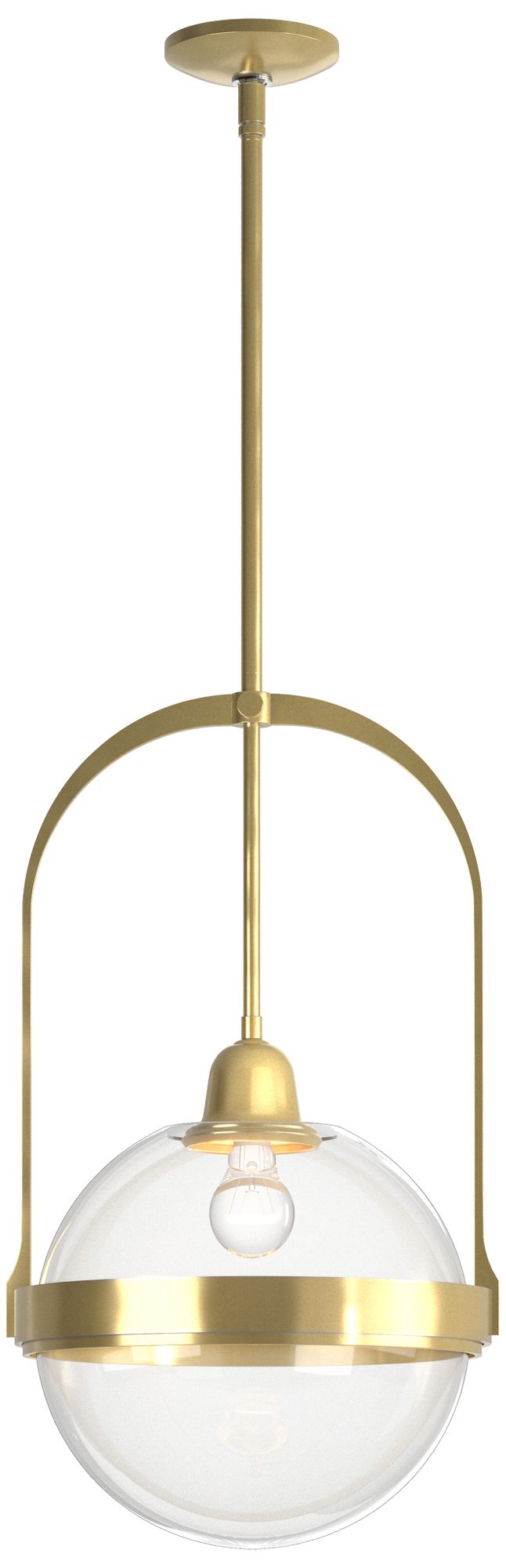 Atlas 14" Wide Modern Brass Mini Pendant w/ Clear Glass